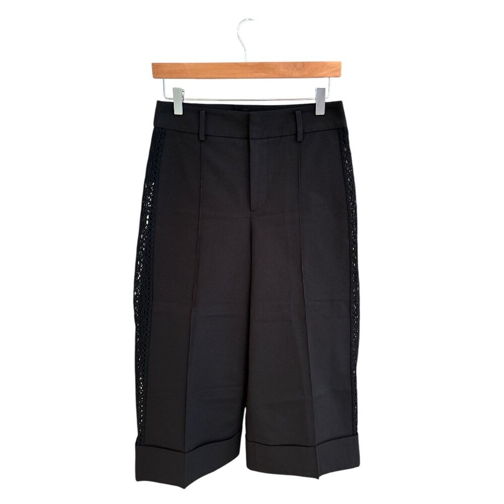 Goen.J Womens Black Lace Trim Bermuda Shorts Cotton/Rayon Blend